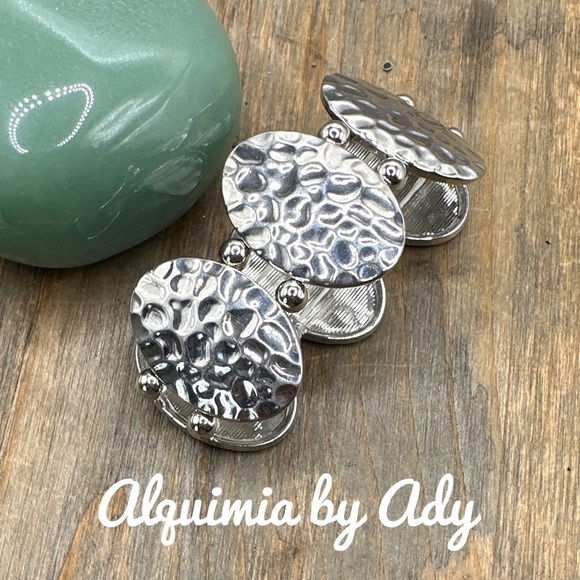 Silver bangle cuff Maxi big  bracelet chunky statement - Picture 1 of 1